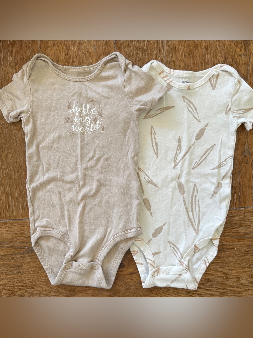 Carter's New Beige & Cream Baby One-Piece Bodysuit Set - 2